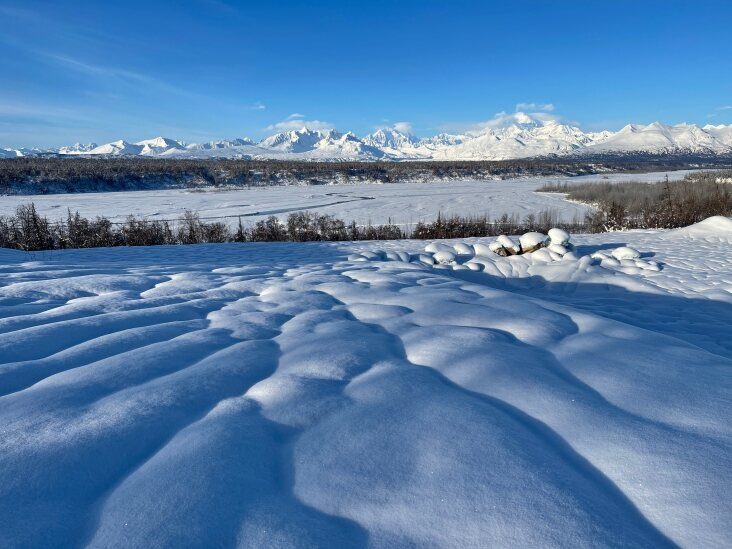 Winter sun over the Alaska Range
