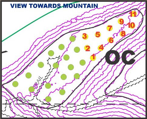 Plan of overnight camping sites OC-1 to OC-11